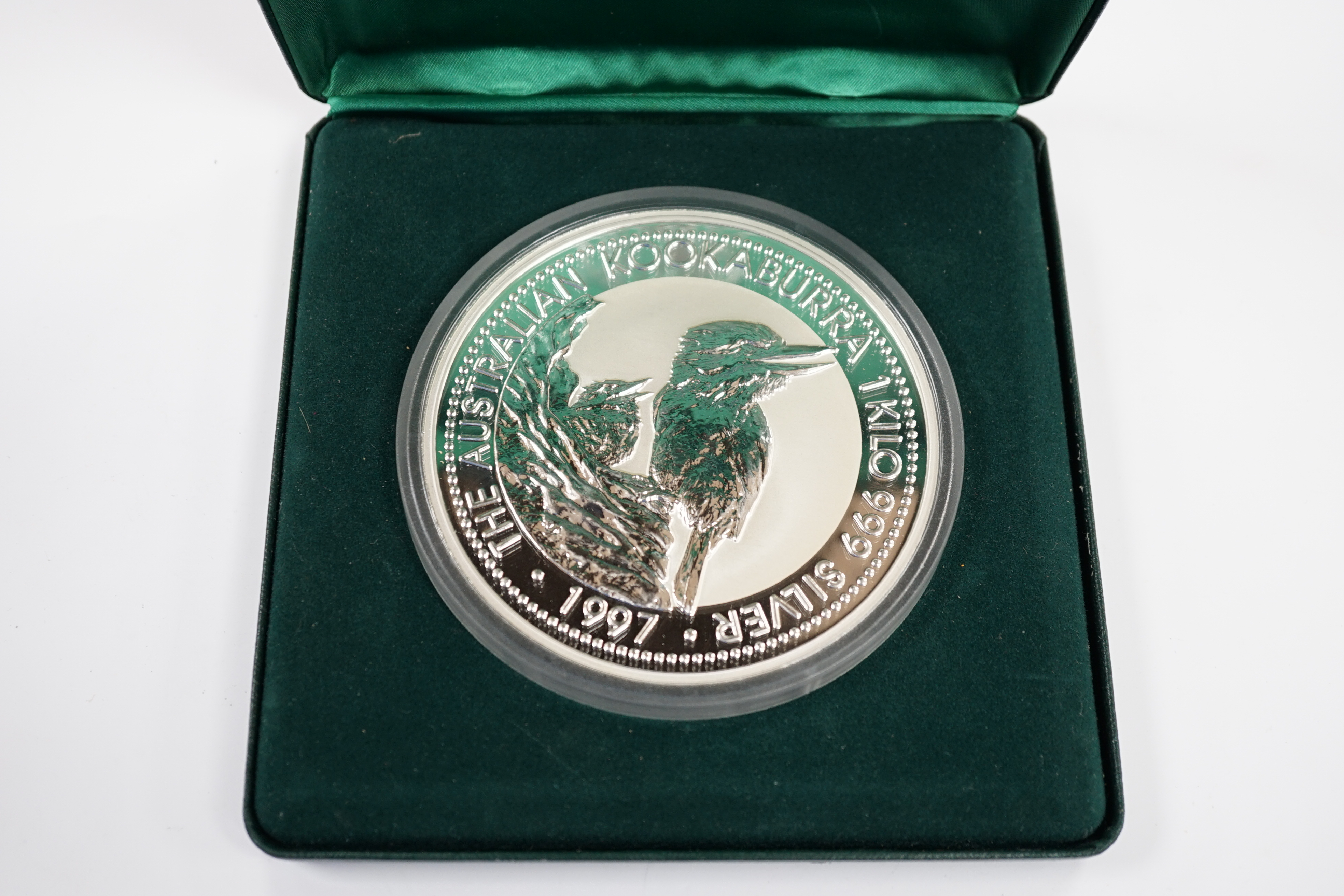 Australia coins, 999 standard silver 1kg kookaburra $30 coin, cased with certificate